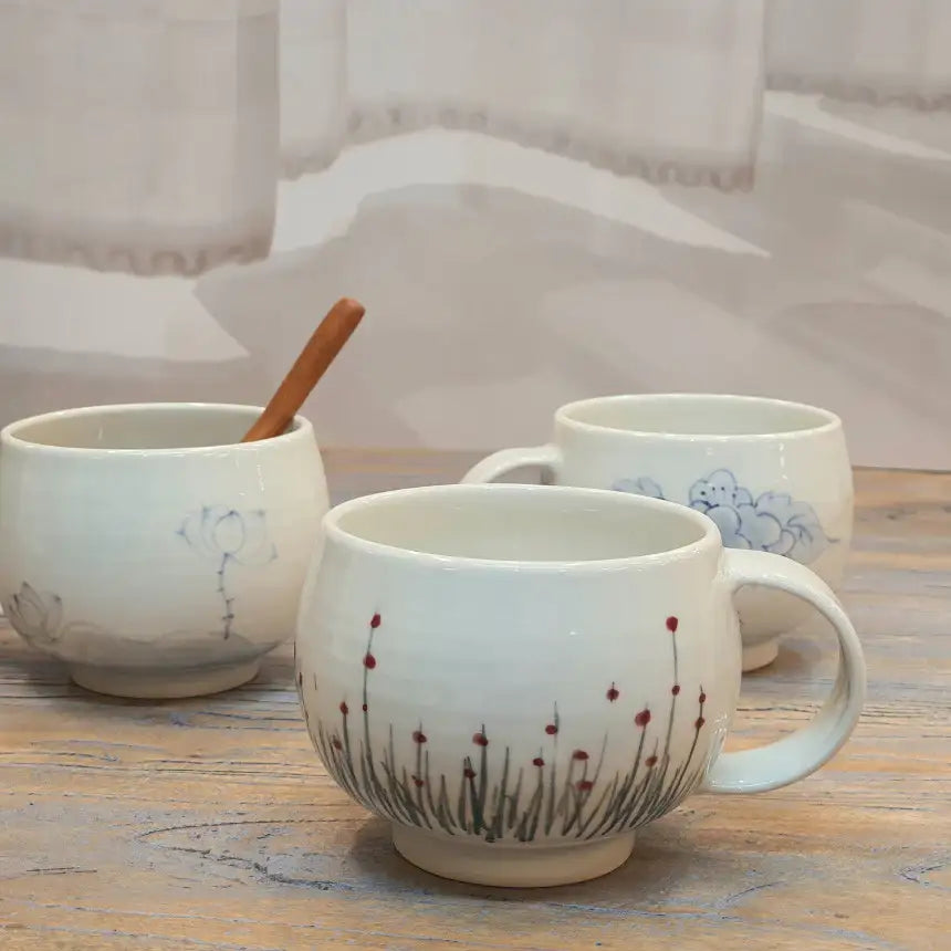 Bosan Pottery - White Porcelain Traditional Mug - Bosan Pottery - Home & Living, Accessories - Harumio