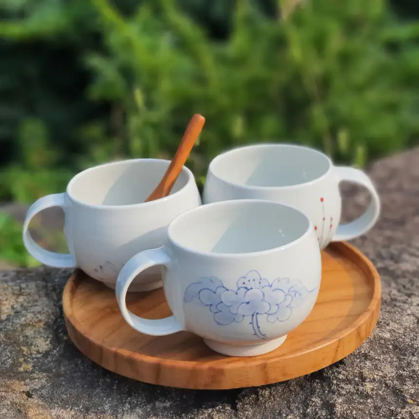 Bosan Pottery - White Porcelain Traditional Mug - Bosan Pottery - Home & Living, Accessories - Harumio