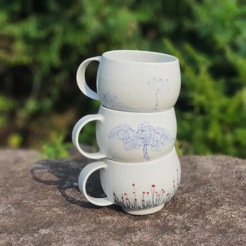 Bosan Pottery - White Porcelain Traditional Mug - Bosan Pottery - Home & Living, Accessories - Harumio