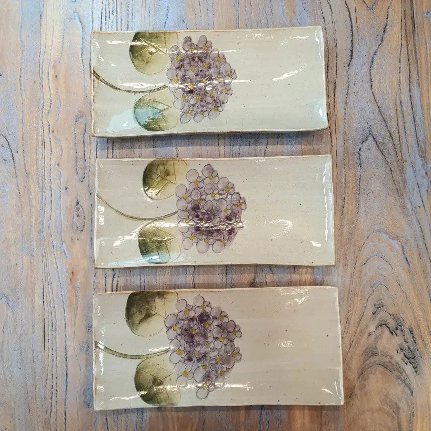 Bosan Pottery - Hydrangea Handmade Porcelain Rectangular Plate - Bosan Pottery - Home & Living, Accessories - Harumio