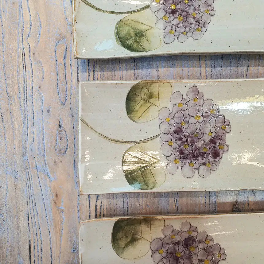 Bosan Pottery - Hydrangea Handmade Porcelain Rectangular Plate - Bosan Pottery - Home & Living, Accessories - Harumio