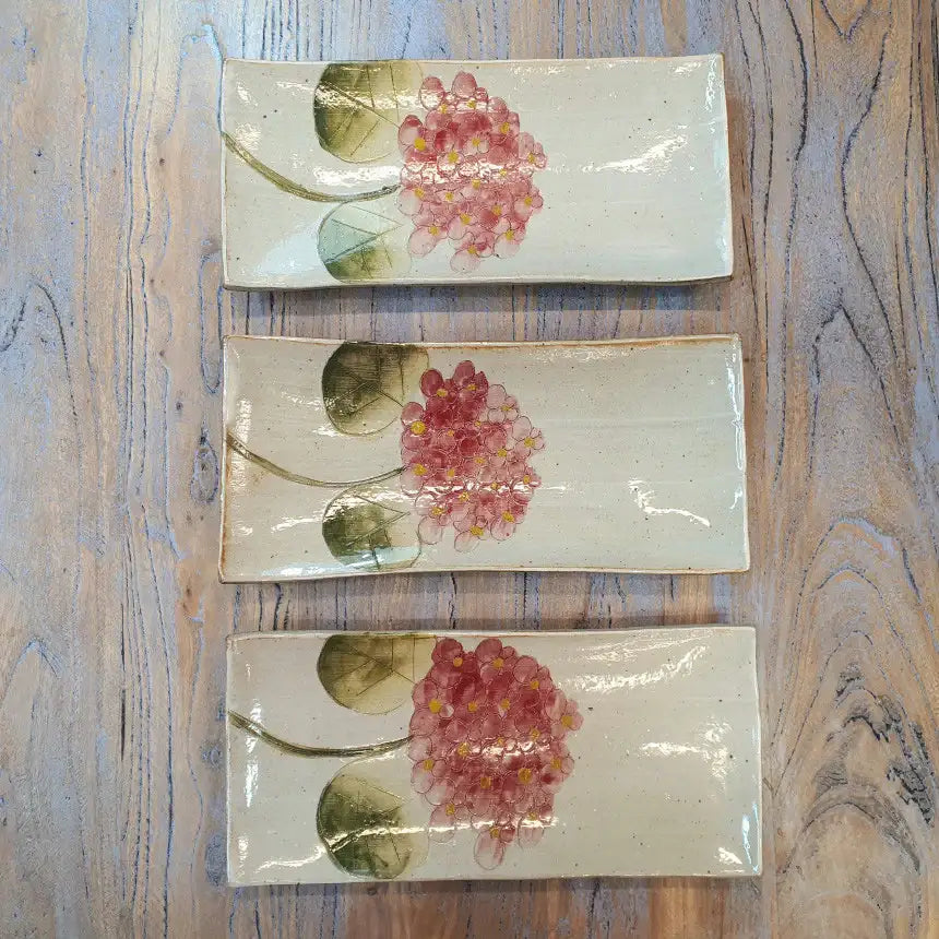 Bosan Pottery - Hydrangea Handmade Porcelain Rectangular Plate - Bosan Pottery - Home & Living, Accessories - Harumio