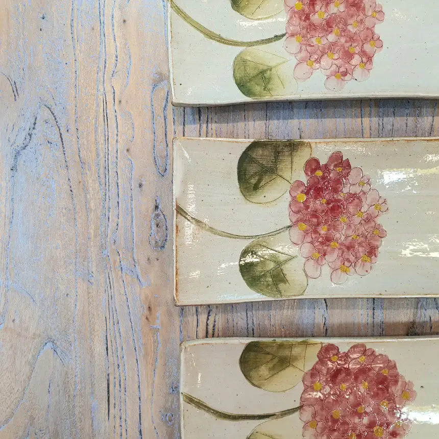 Bosan Pottery - Hydrangea Handmade Porcelain Rectangular Plate - Bosan Pottery - Home & Living, Accessories - Harumio