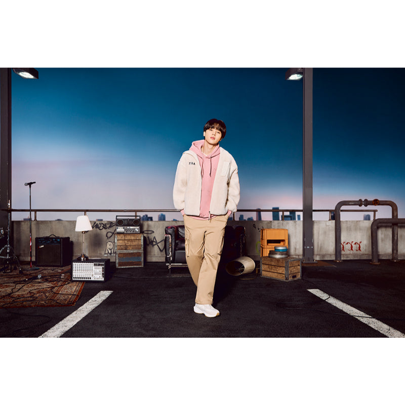 FILA x BTS - Create Your Winter - Popcorn Boa Hooded Jacket
