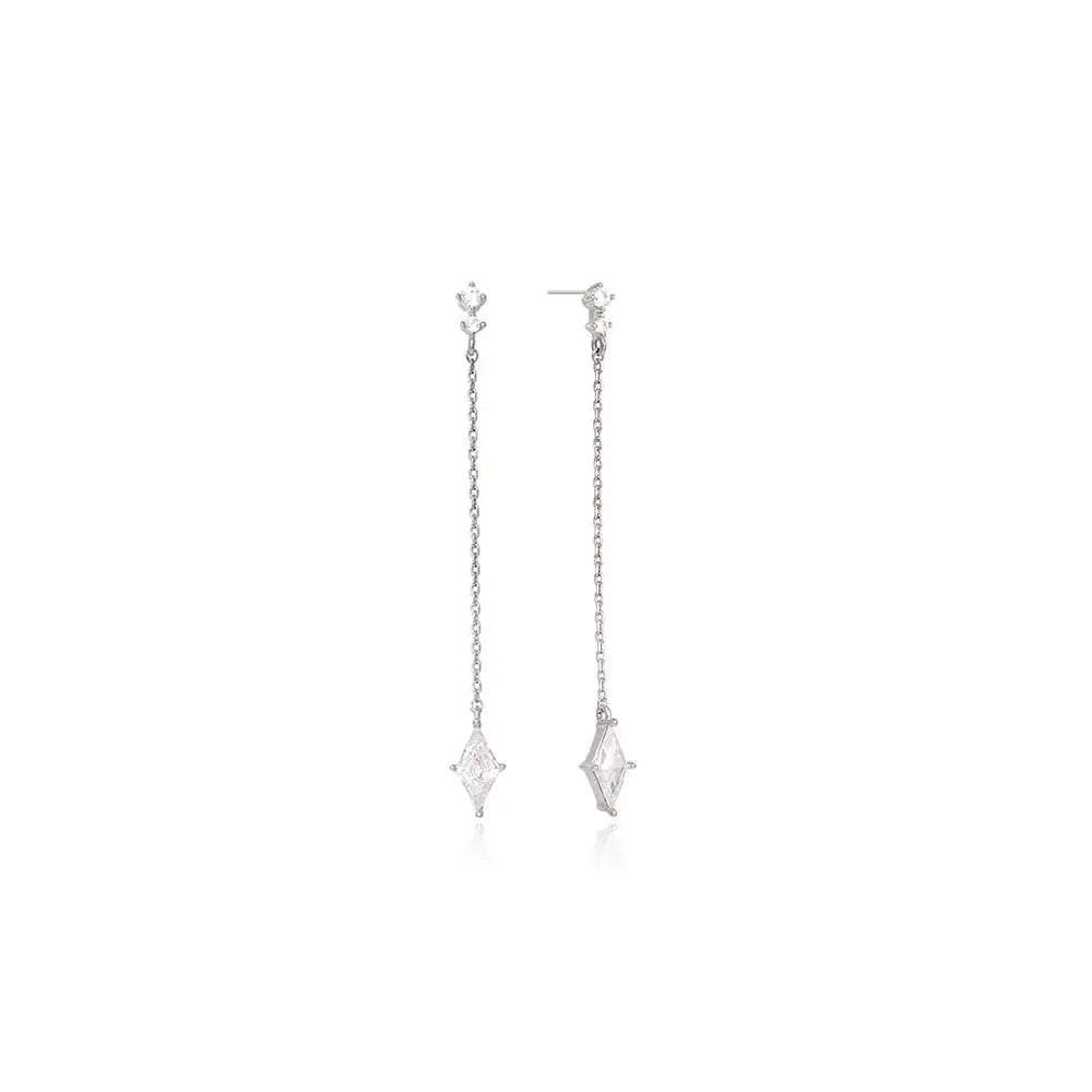 OST - Square Cubic Drop Chain Earrings - OST - Jewelry - Harumio