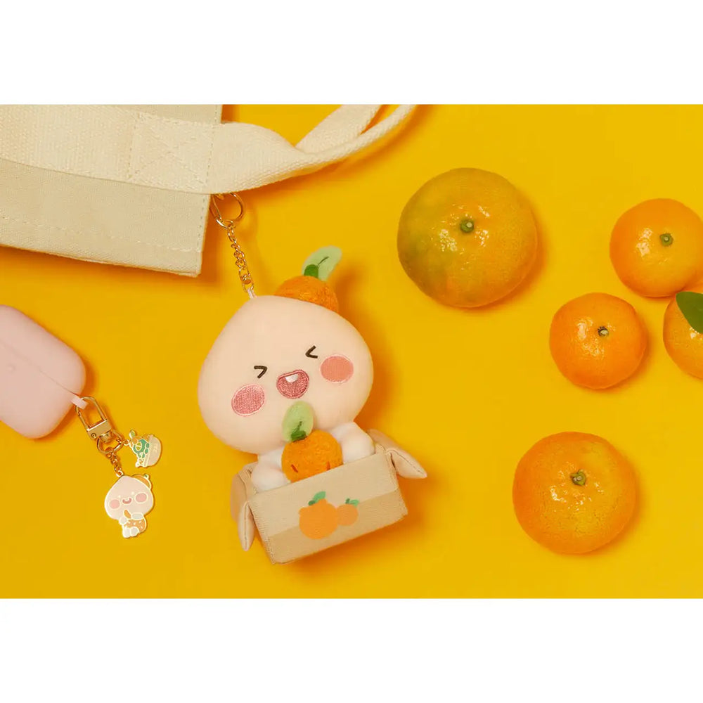 Kakao Friends - Jeju Edition Apeach Tangerine Box Keychain - Kakao Friends - Accessories - Harumio