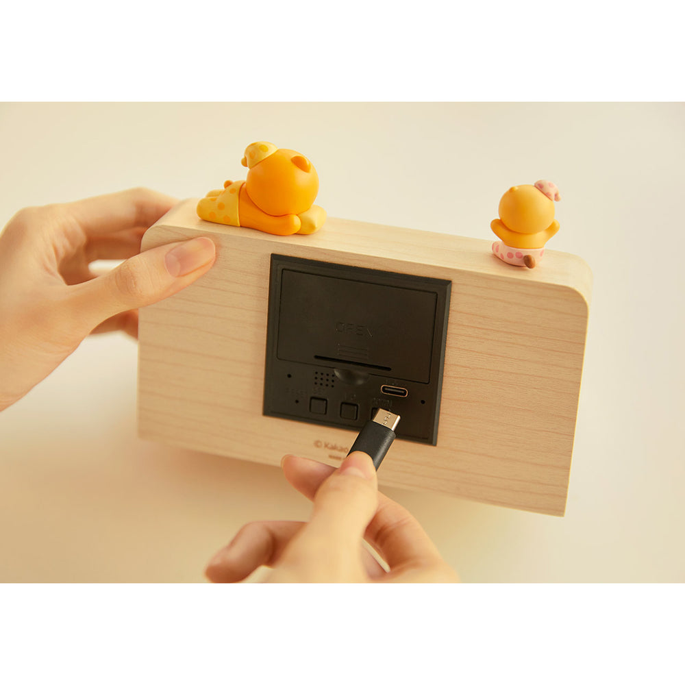 Kakao Friends - Ryan & Choonsik Desk Clock with Wireless Charger