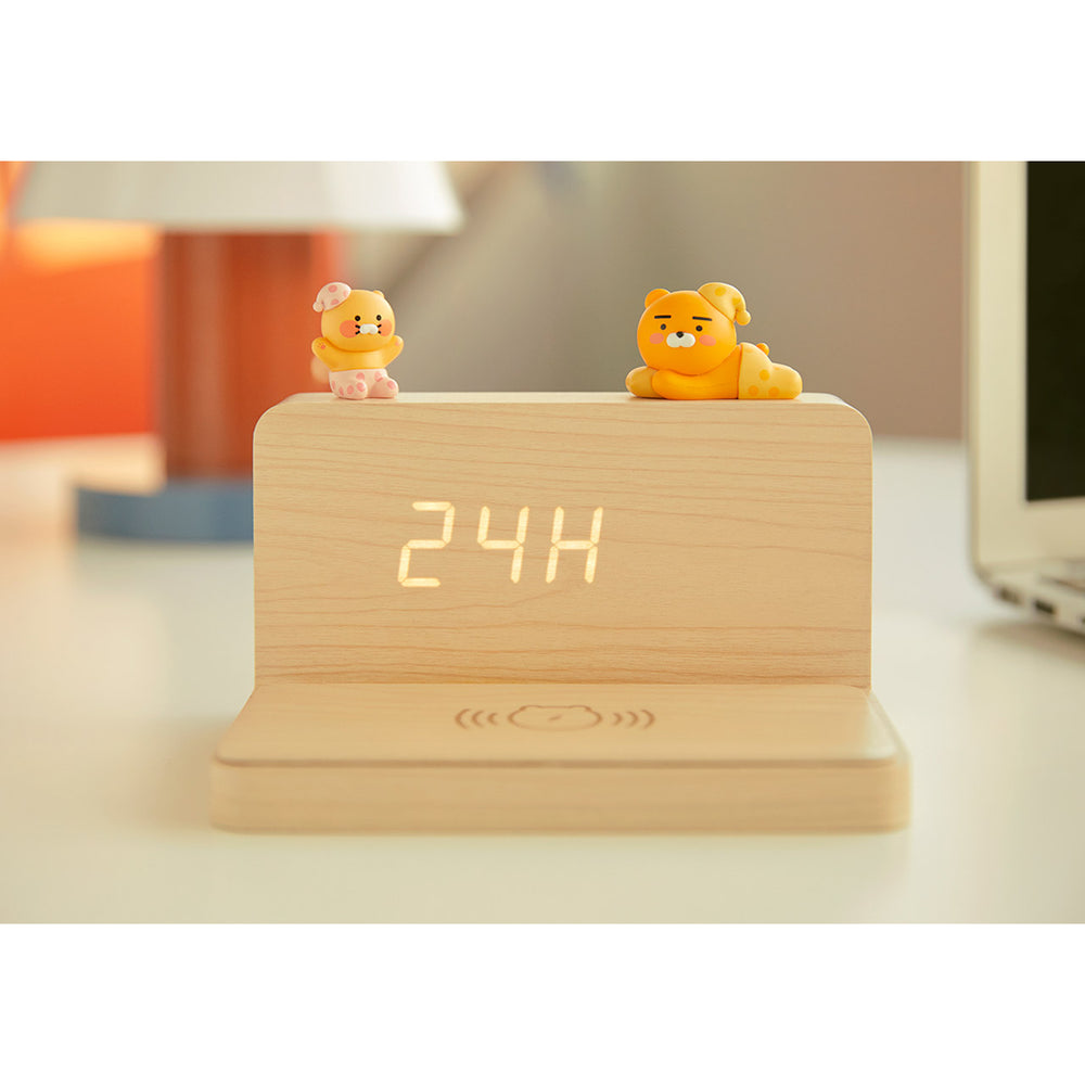 Kakao Friends - Ryan & Choonsik Desk Clock with Wireless Charger