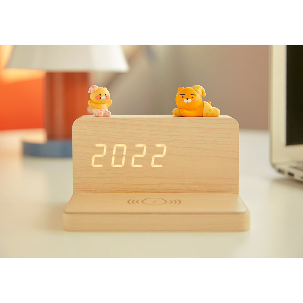 Kakao Friends - Ryan & Choonsik Desk Clock with Wireless Charger