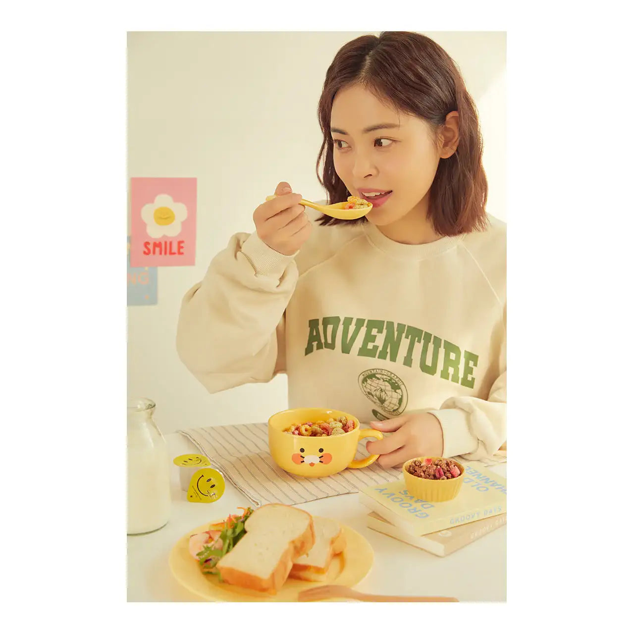 Kakao Friends - Choonsik Cereal Bowl & Spoon Set - Kakao Friends - Home & Living, Accessories - Harumio