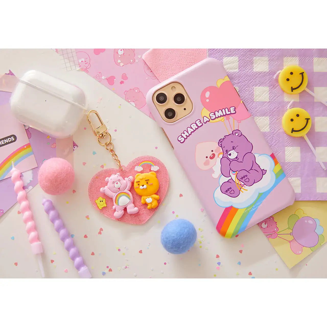 Care Bears x Kakao Friends - Heart Key Ring - Care Bears x Kakao Friends - Keyrings - Harumio
