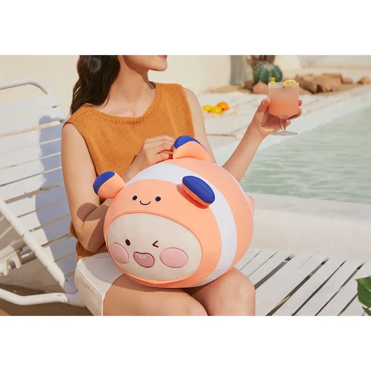 Kakao Friends - Ocean Vibe Aqua Apeach Cooling Pillow - Kakao Friends - Plush - Harumio