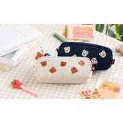 Pureureumdesign x 10x10 - Cupid Bear Embroidery Pencil Pouch - Pureureumdesign - Pencil Case - Harumio