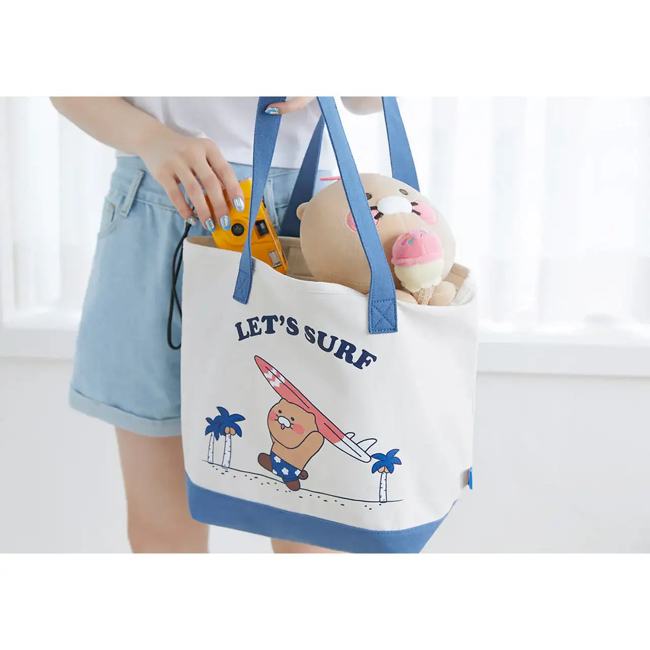 Kakao Friends - Choonsik Let's Surf Cotton Eco Bag - Kakao Friends - Accessories - Harumio