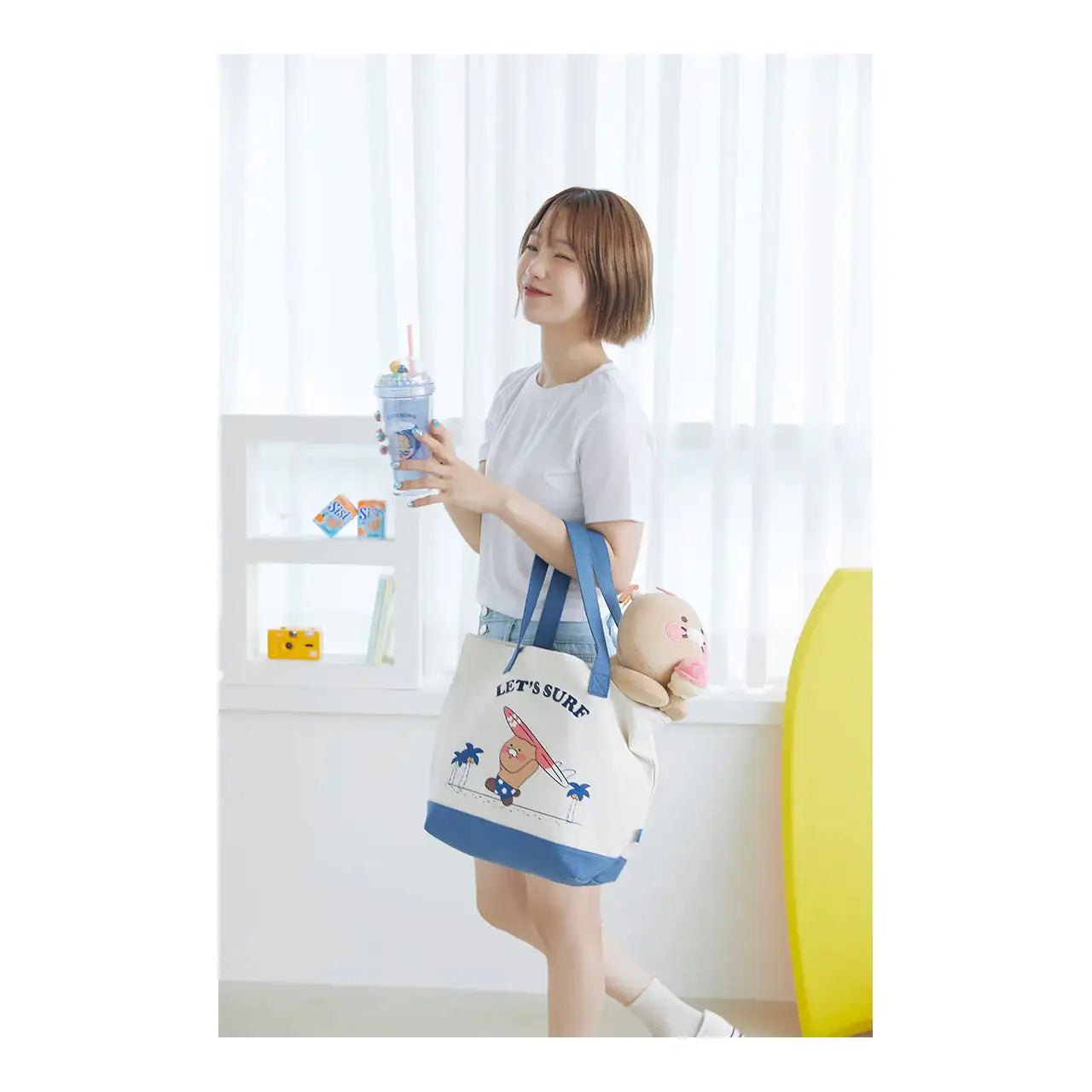 Kakao Friends - Choonsik Let's Surf Cotton Eco Bag - Kakao Friends - Accessories - Harumio