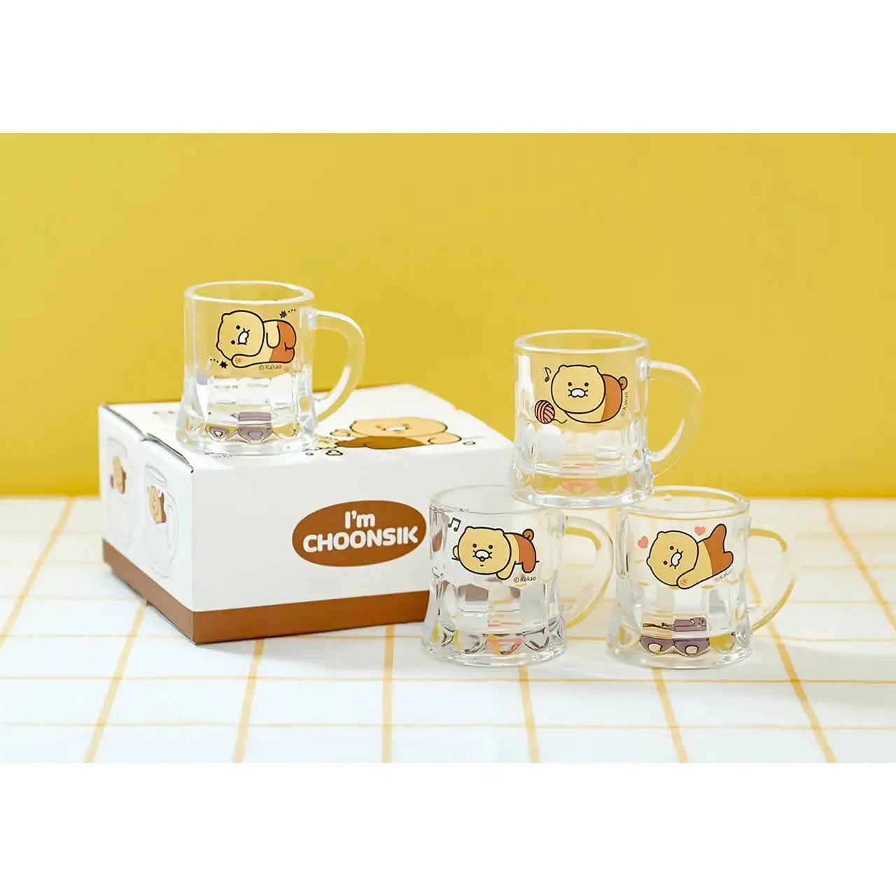 Kakao Friends - Choonsik Mini Hope Soju Glass Set (4 Pcs) - Kakao Friends - Home & Living, Accessories - Harumio