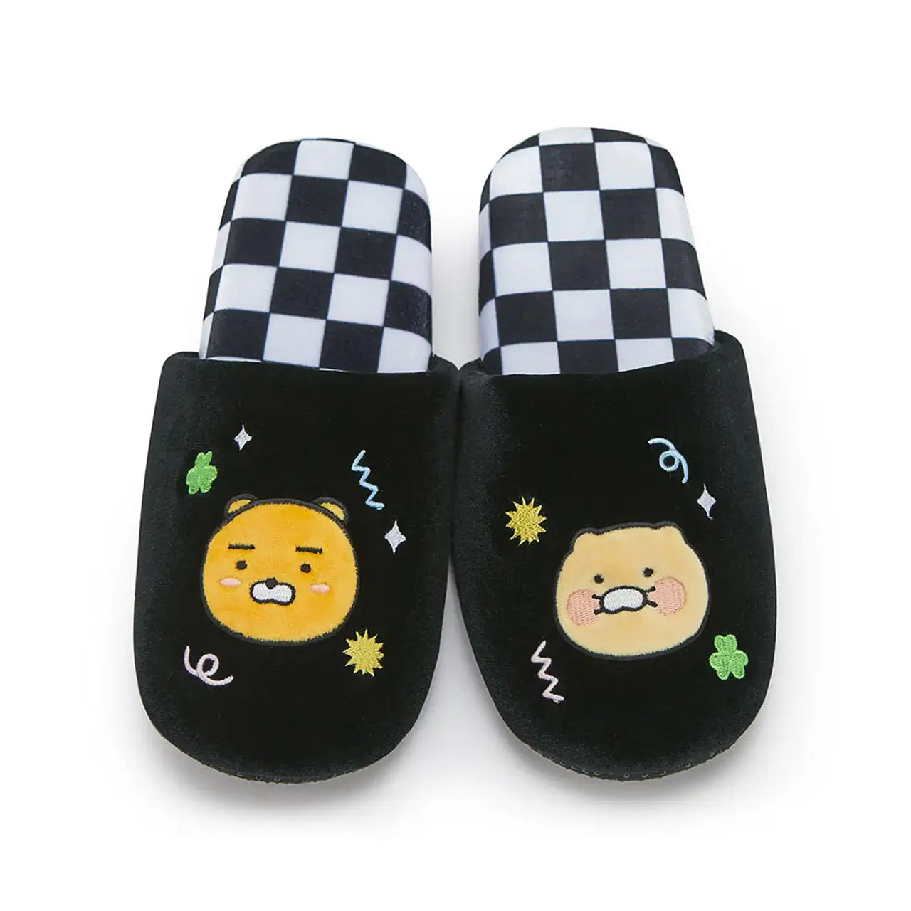 Kakao Friends - Every Yay! Ryan & Choonsik Checkerboard Slippers - Kakao Friends - Footwear - Harumio