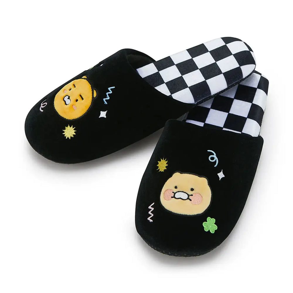 Kakao Friends - Every Yay! Ryan & Choonsik Checkerboard Slippers - Kakao Friends - Footwear - Harumio