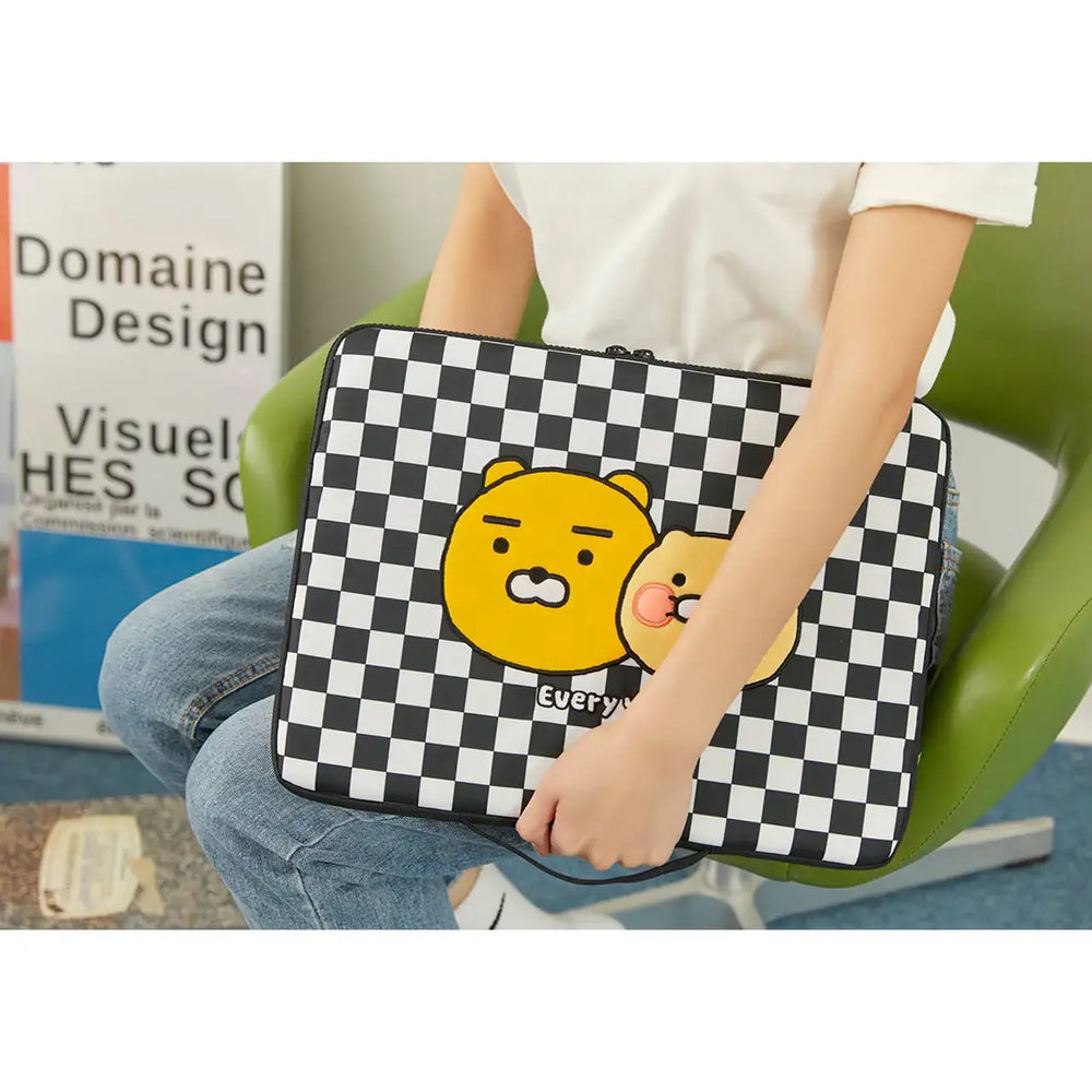Kakao Friends - Every Yay! Ryan & Choonsik Checkerboard Laptop Pouch - Kakao Friends - Home & Living, Accessories - Harumio