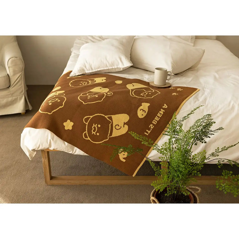 Kakao Friends - Choonsik Knitted Blanket - Kakao Friends - Home & Living, Accessories - Harumio