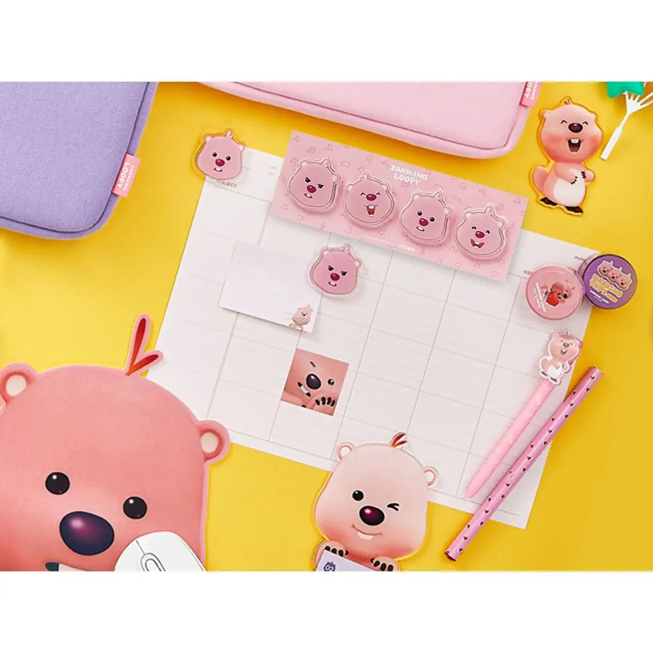 Kakao Friends x Zanmang Loopy - Acrylic Magnet Set (4 pcs) - Kakao Friends - Acrylic Magnet - Harumio