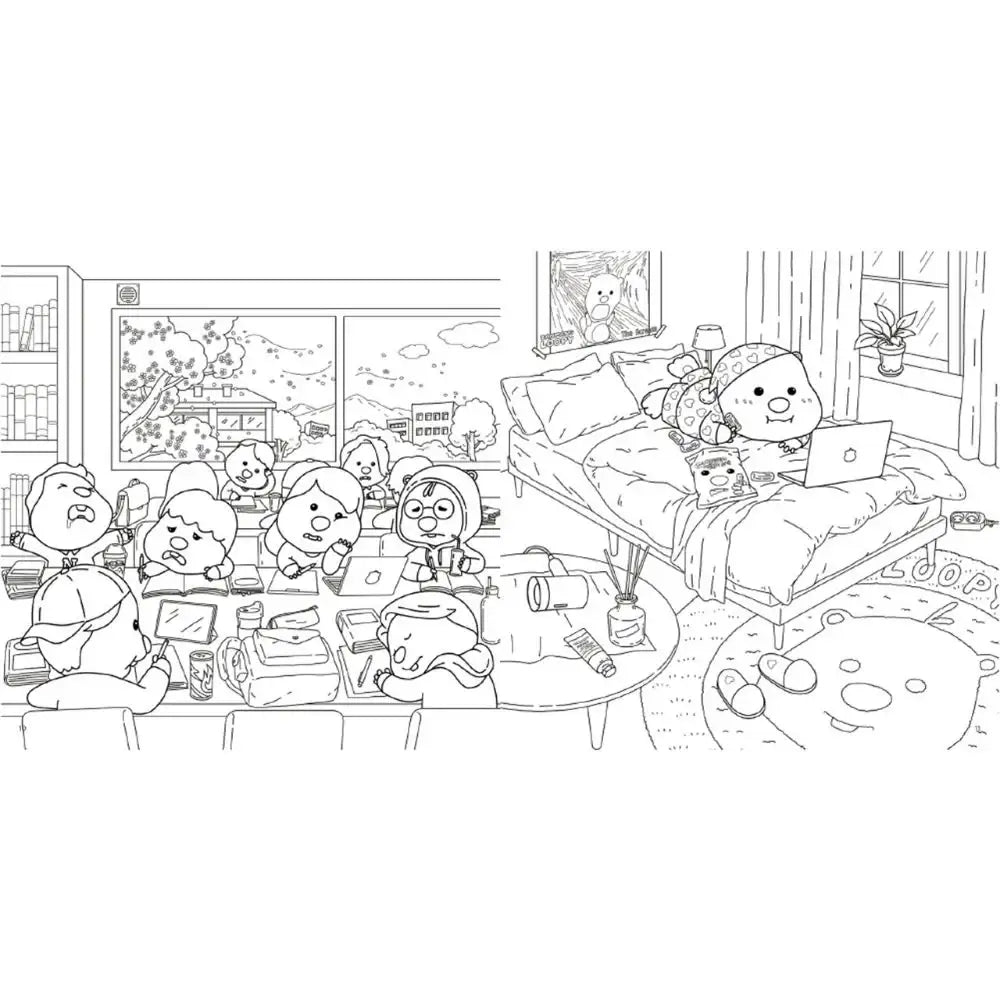 Kakao Friends x Zanmang Loopy - Coloring Book - Kakao Friends - Coloring Book - Harumio