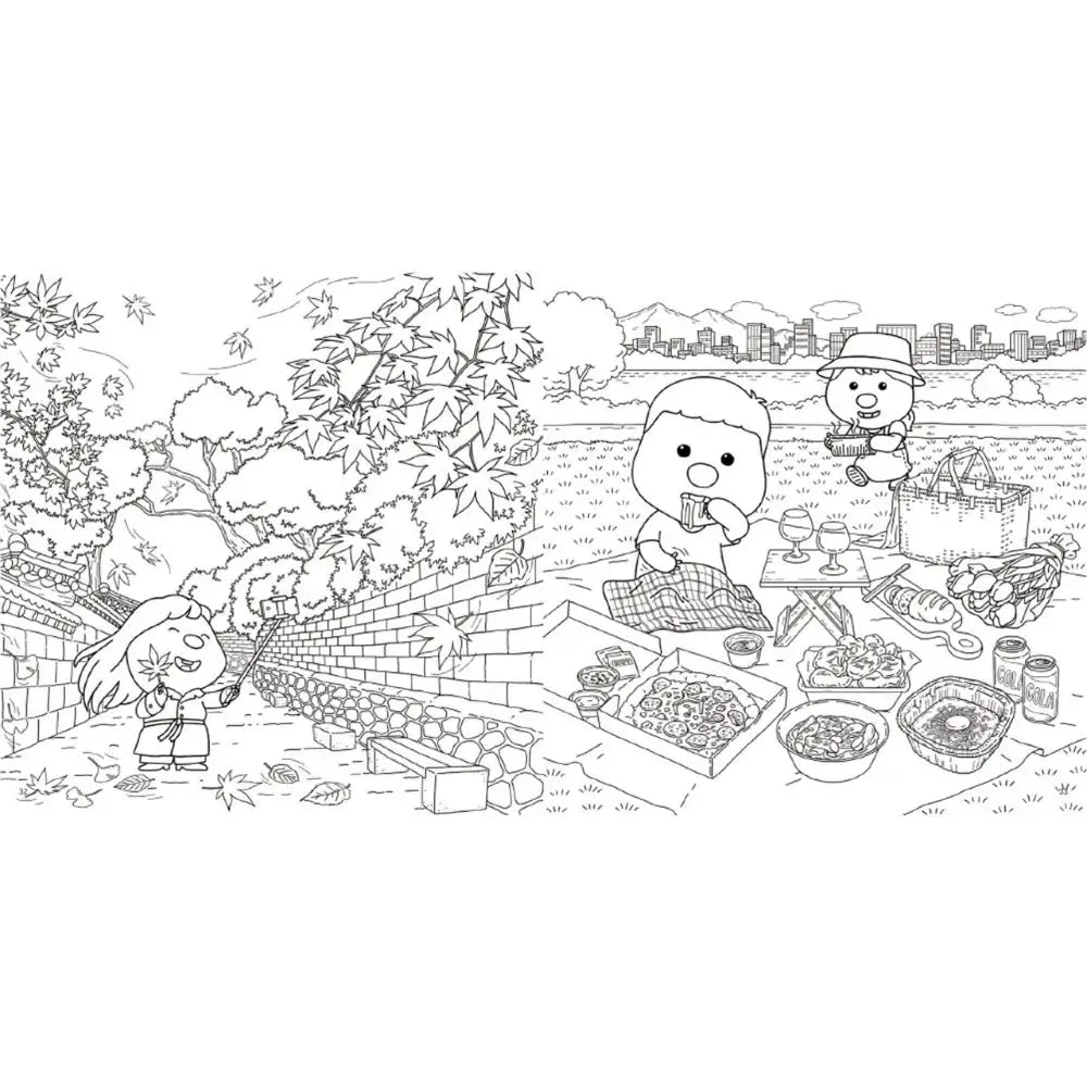 Kakao Friends x Zanmang Loopy - Coloring Book - Kakao Friends - Coloring Book - Harumio