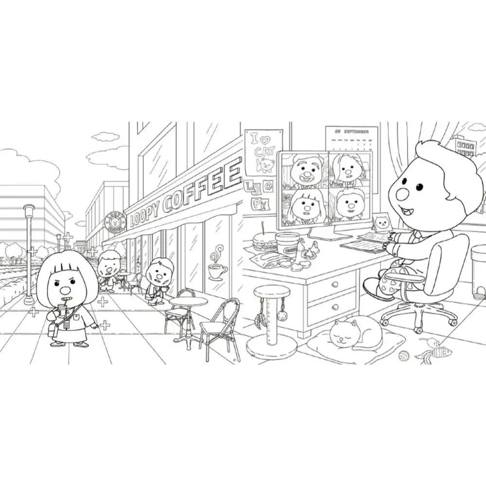 Kakao Friends x Zanmang Loopy - Coloring Book - Kakao Friends - Coloring Book - Harumio