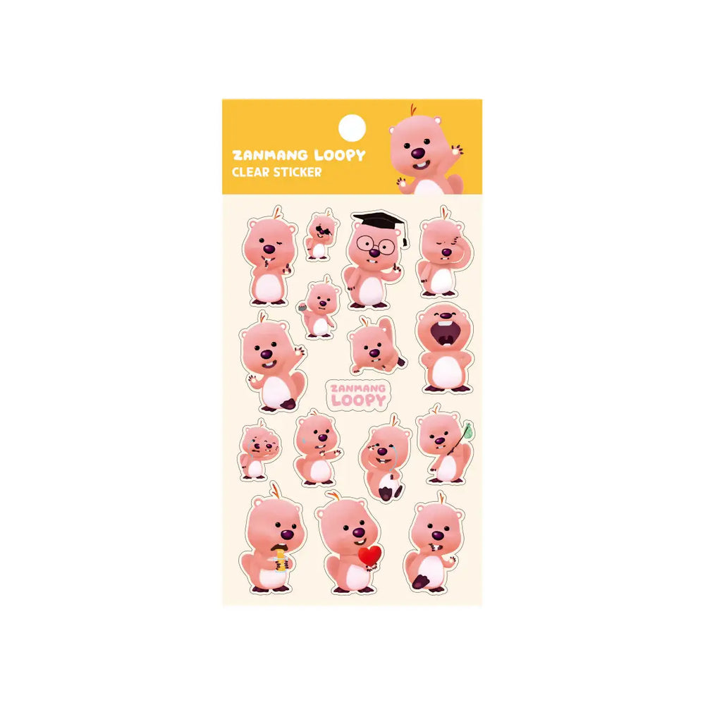Kakao Friends x Zanmang Loopy - Removable Clear Sticker - Kakao Friends x Zanmang Loopy - Home & Living, Accessories - Harumio