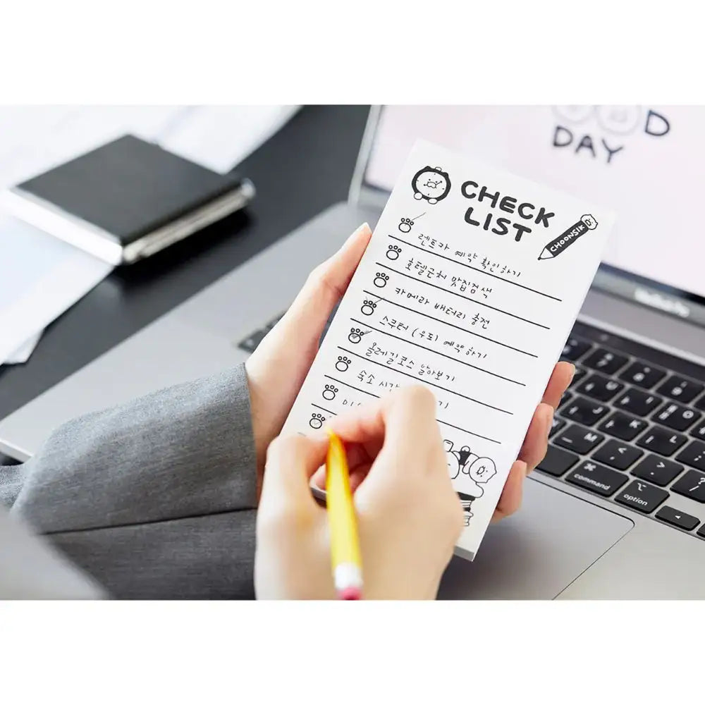Kakao Friends - Black & White Checklist Note - Kakao Friends - Home & Living, Accessories - Harumio