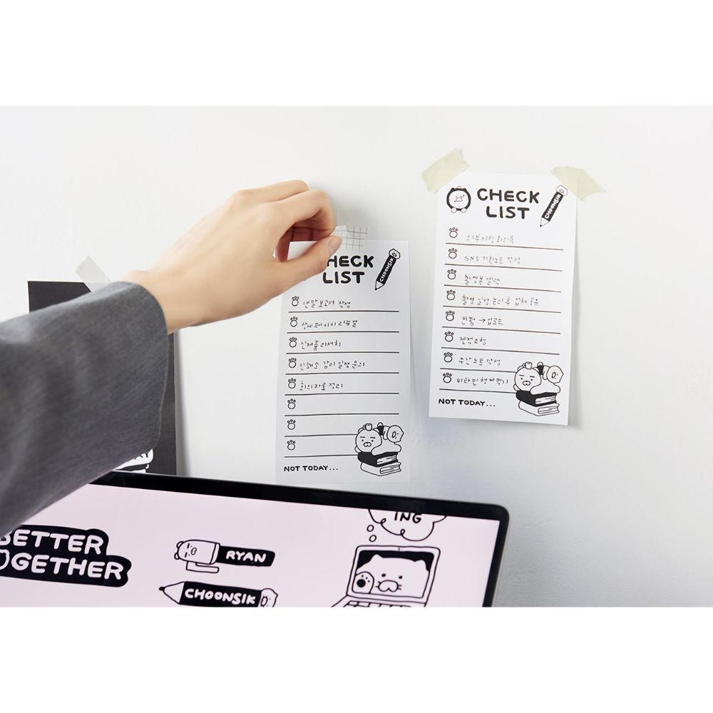 Kakao Friends - Black & White Checklist Note