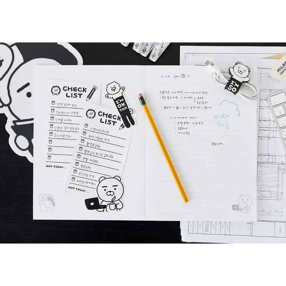 Kakao Friends - Black & White Checklist Note - Kakao Friends - Home & Living, Accessories - Harumio