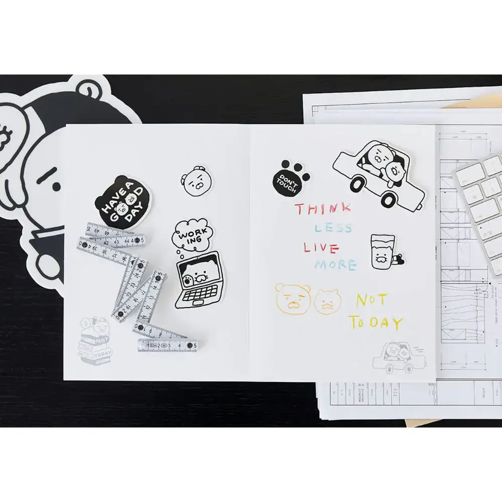 Kakao Friends - Black & White Deco Sticker - Kakao Friends - Home & Living, Accessories - Harumio