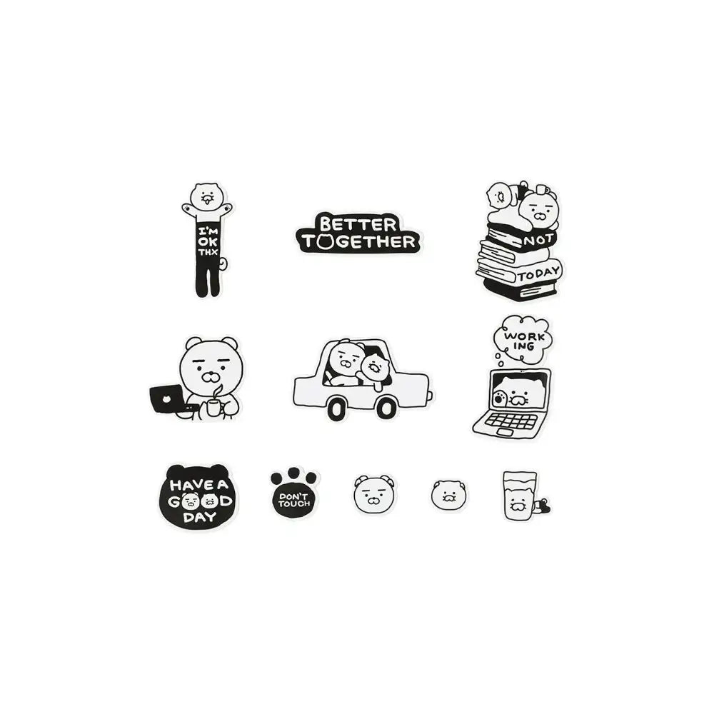 Kakao Friends - Black & White Deco Sticker - Kakao Friends - Home & Living, Accessories - Harumio