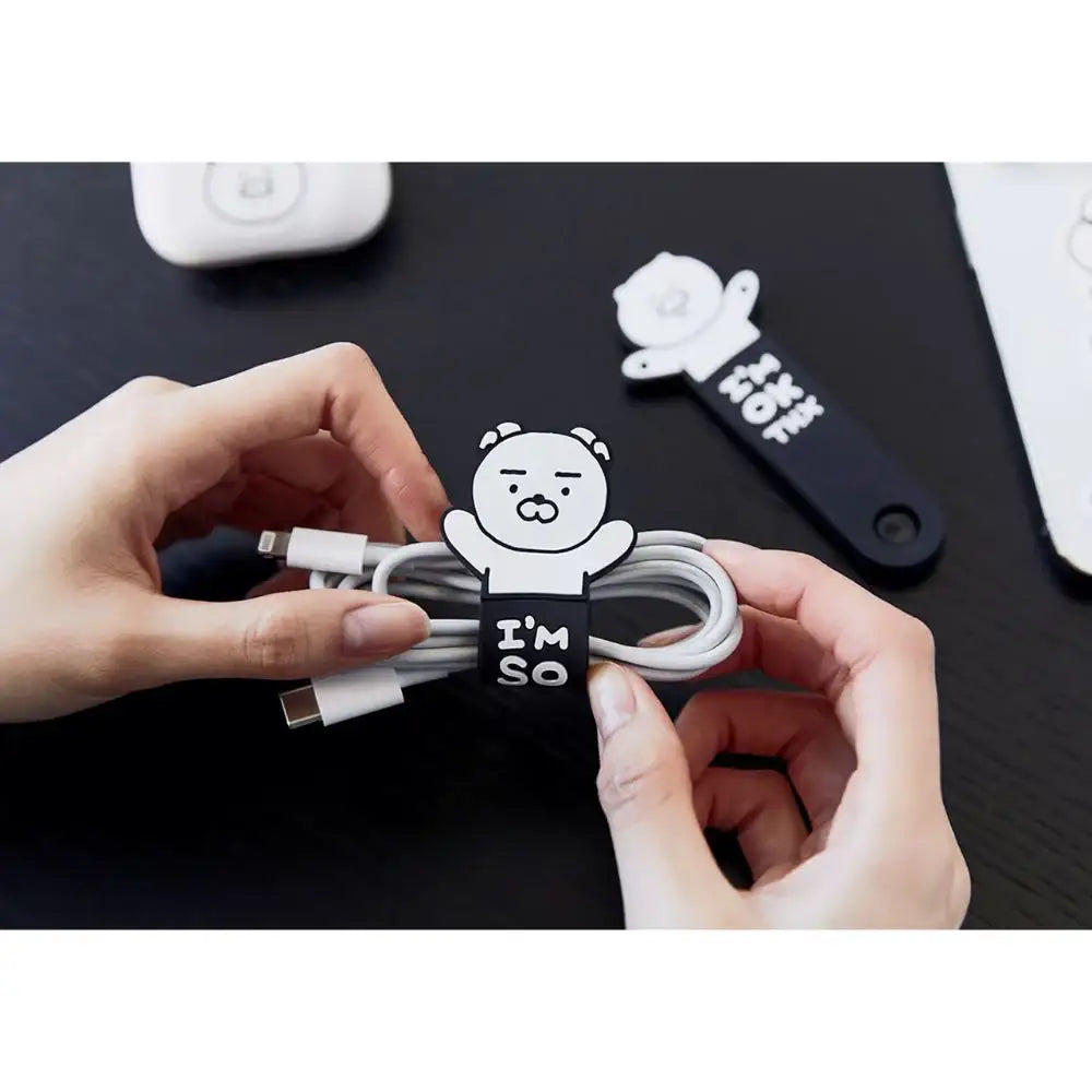 Kakao Friends - Black & White Cable Holder Set - Kakao Friends - Home & Living, Accessories - Harumio