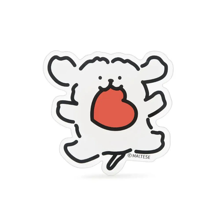 Kakao Friends - Maltese Heart Acrylic Griptok - Kakao Friends - Home & Living, Accessories - Harumio