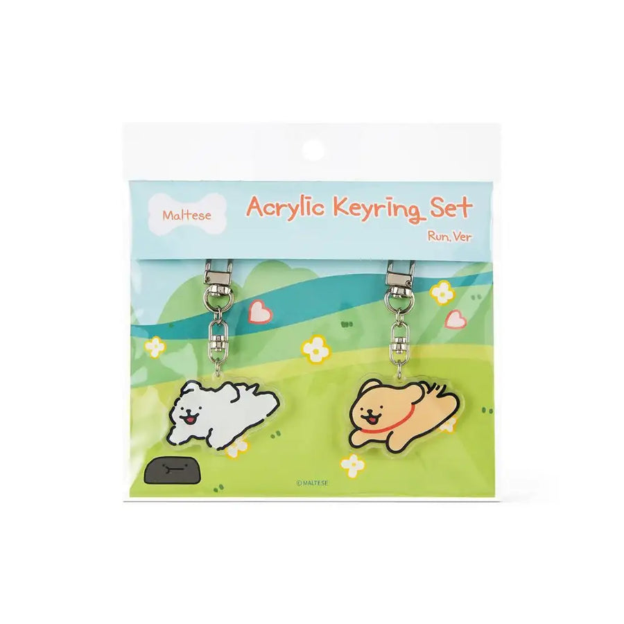 Kakao Friends - Maltese Acrylic Keyring Set (Run Version) - Kakao Friends - Acrylic Keyring - Harumio