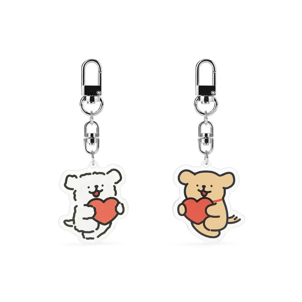 Kakao Friends - Maltese Cuties Acrylic Keyring Set (Heart Version)