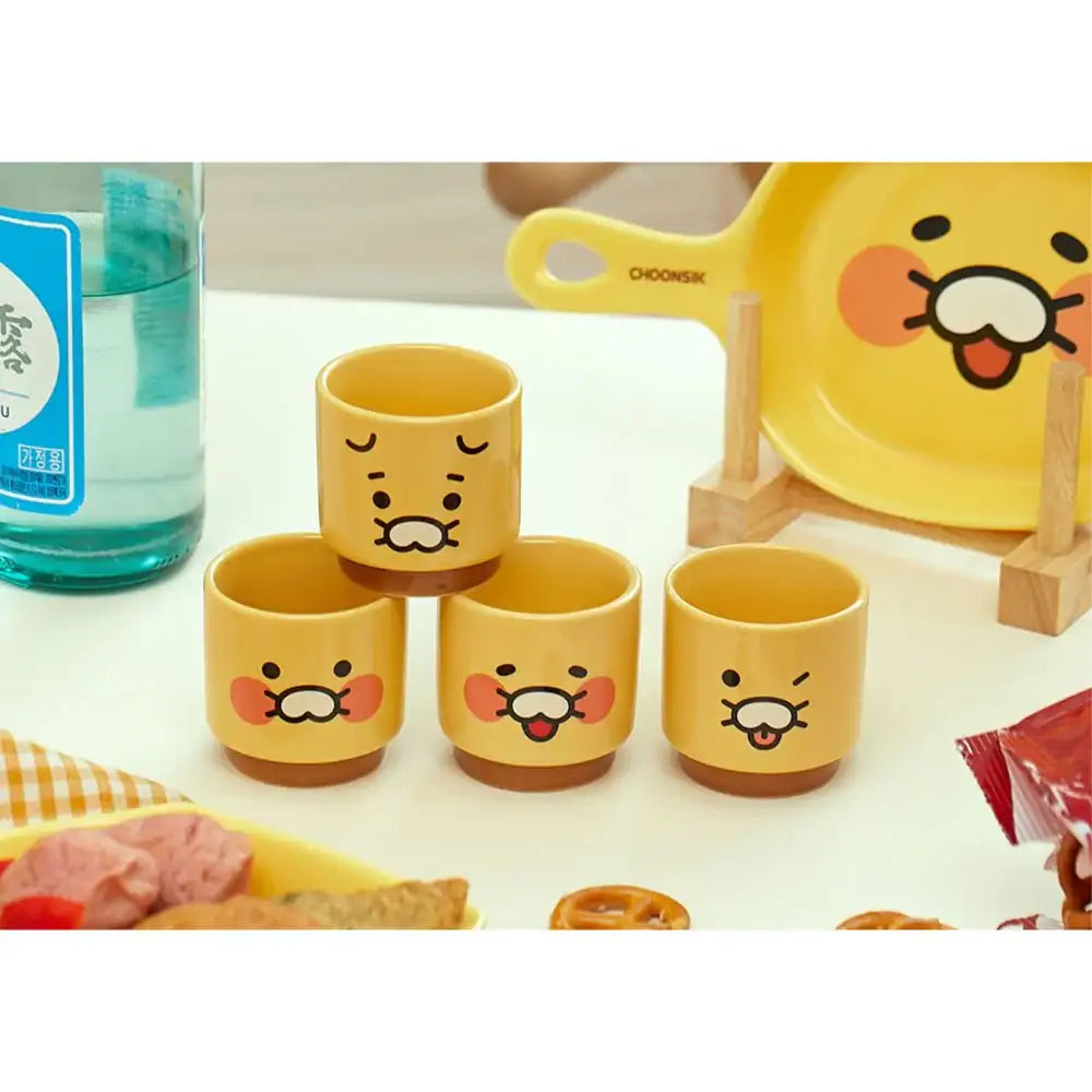 Kakao Friends - Choonsik Ceramic Soju Cup Set (4pcs) - Kakao Friends - Home & Living, Accessories - Harumio