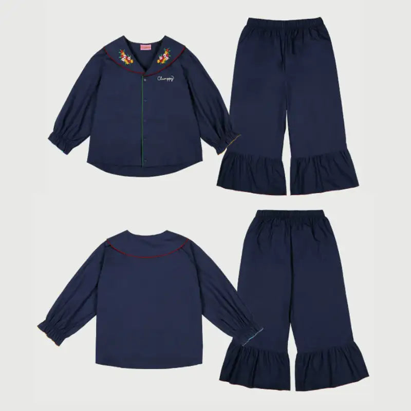 Wiggle Wiggle - Clumppy's Shirring Pajama Set - Wiggle Wiggle - Pajamas - Harumio
