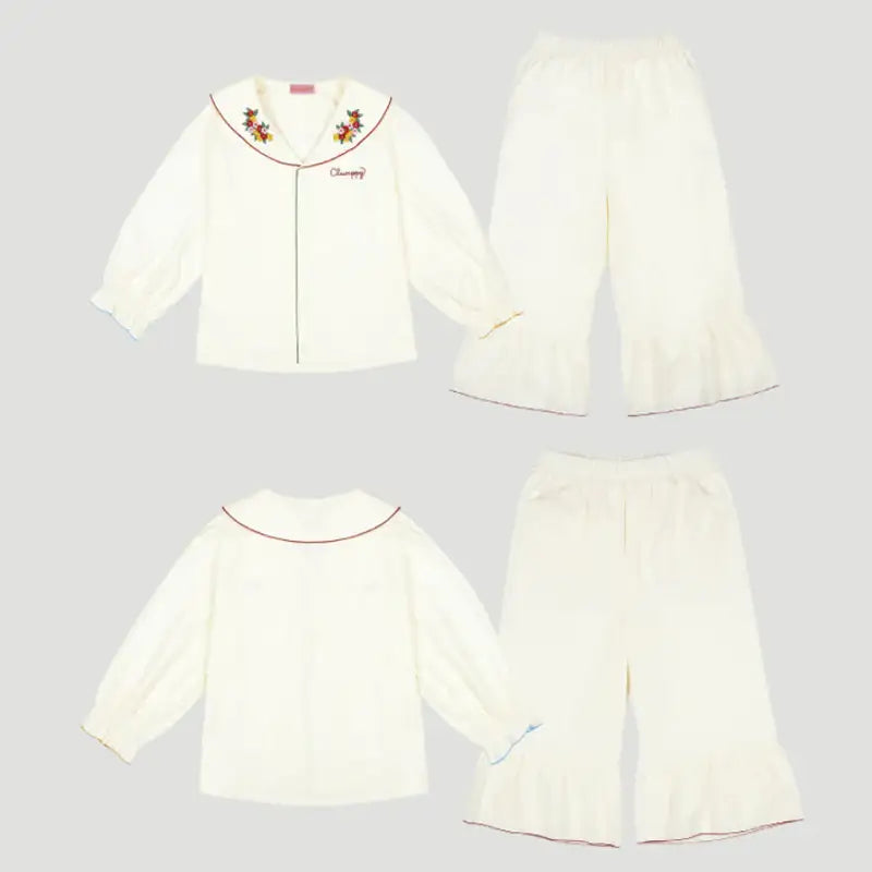 Wiggle Wiggle - Clumppy's Shirring Pajama Set - Wiggle Wiggle - Pajamas - Harumio