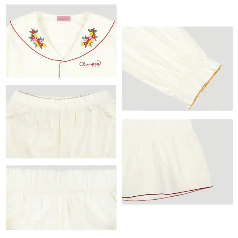Wiggle Wiggle - Clumppy's Shirring Pajama Set - Wiggle Wiggle - Pajamas - Harumio