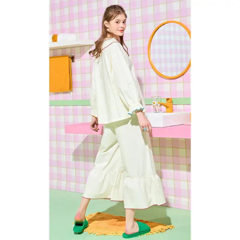 Wiggle Wiggle - Clumppy's Shirring Pajama Set - Wiggle Wiggle - Pajamas - Harumio