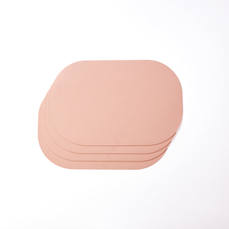 Korean ON Leather Pattern Silicone Square Shaped Table Mat Set 4P