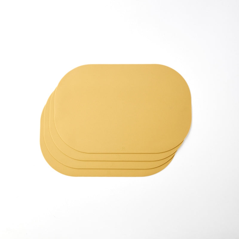 Korean ON Leather Pattern Silicone Square Shaped Table Mat Set 4P