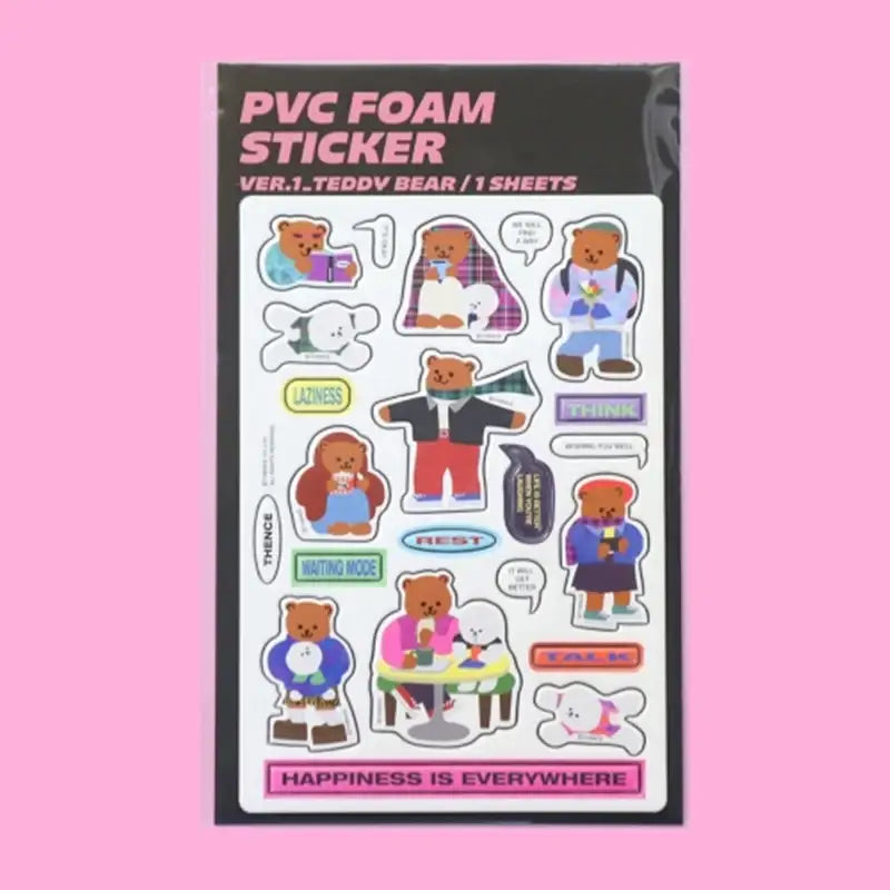 THENCE - PVC Foam Sticker Ver.1 Teddy Bear - THENCE - Accessories, Stationery - Harumio