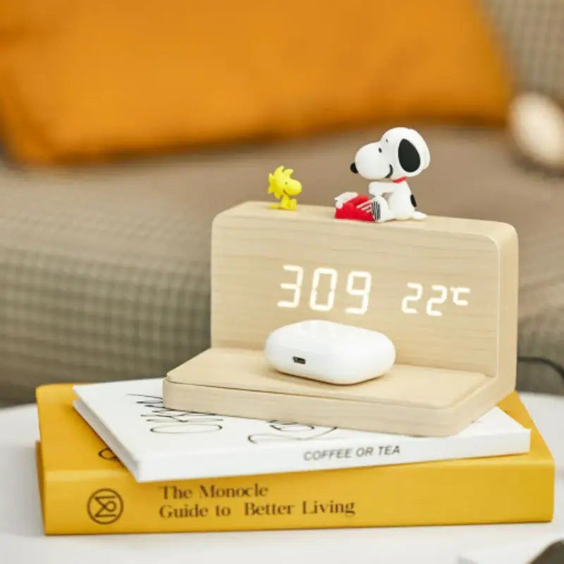 Bo Friends x Peanuts - Snoopy LED Wooden Desk Clock - Bo Friends - Clock - Harumio