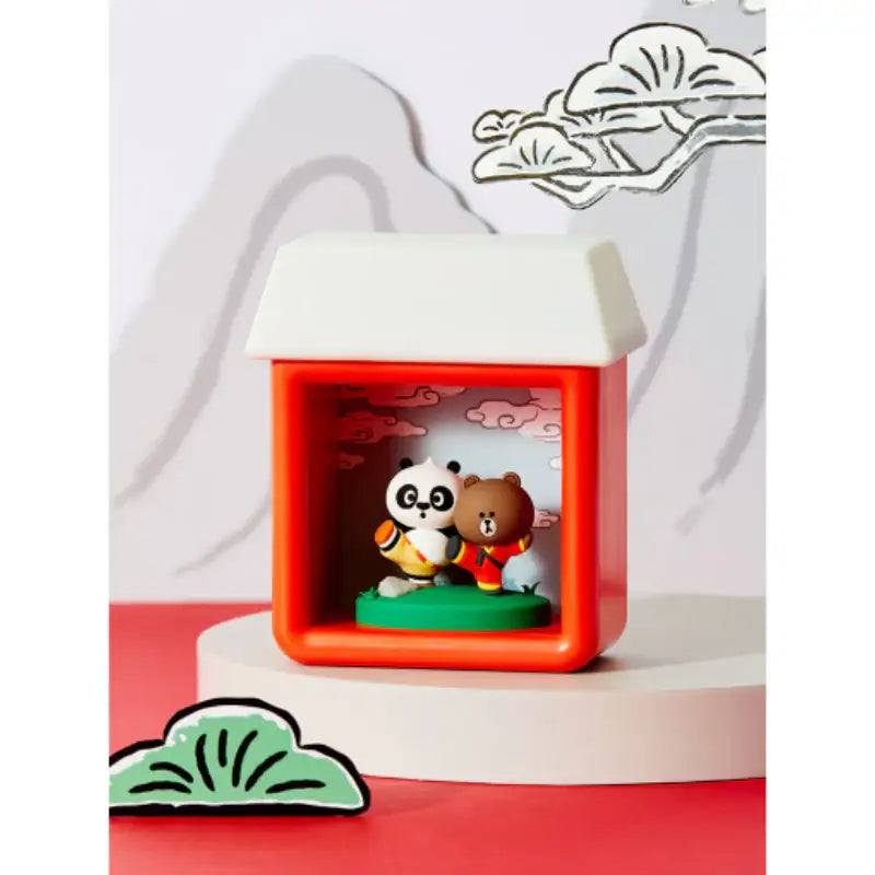 LINE FRIENDS x Kung Fu Panda - Brown & Po House Figure Mood Light - LINE FRIENDS - Figures - Harumio