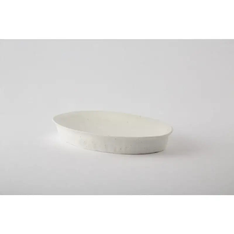 Chaora - Matte White Porcelain Ellipse Compote Plate