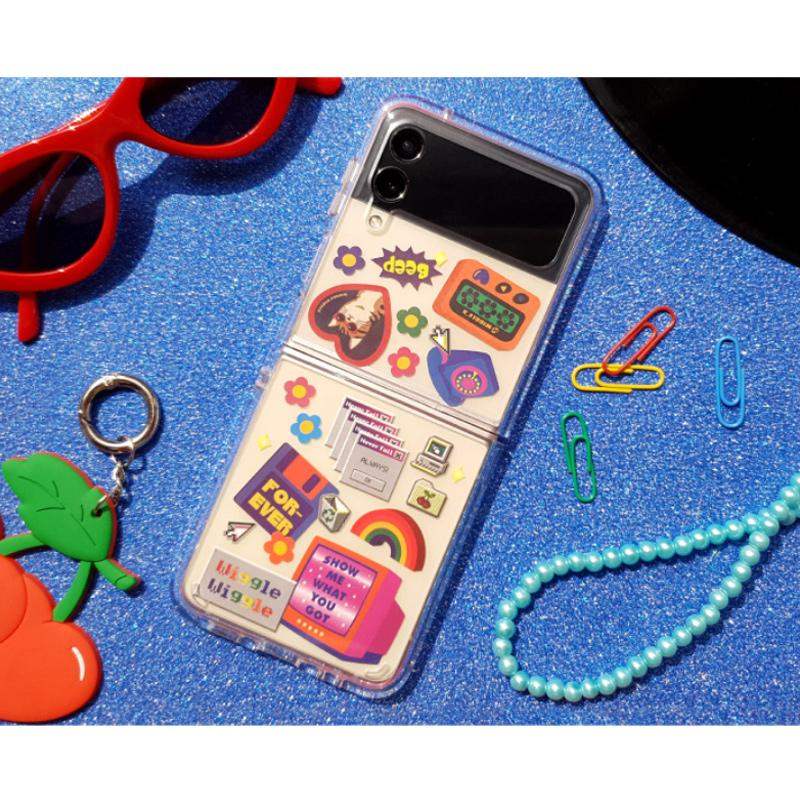 Wiggle Wiggle - Galaxy Z Flip Transparent Case & Sticker Set - Wiggle Wiggle - Phone Case - Harumio